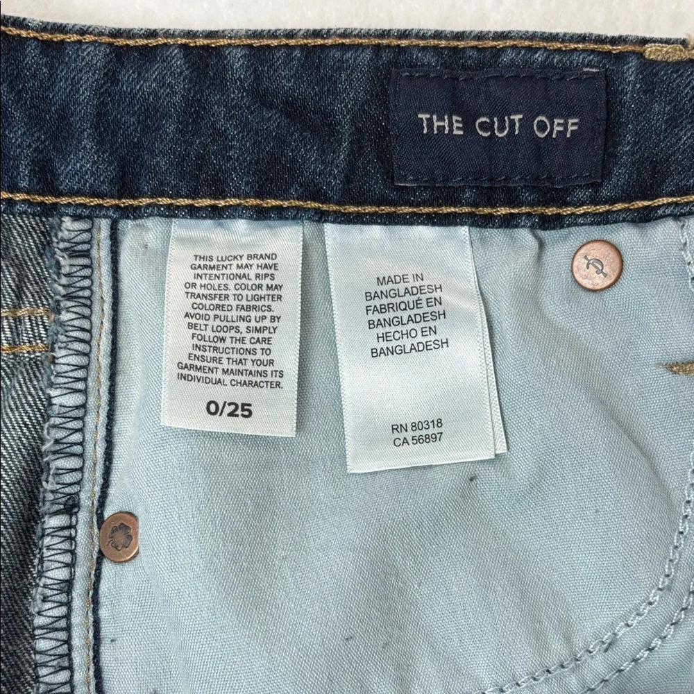 Lucky Brand Women’s Sz0/25 Dark‎ Blue Denim Cutoff Shorts Get Ready For Spring